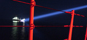 HMCS REGINA'S searchlight illuminates a suspect vessel prior to a night boarding in the Gulf of Oman. The Canadian frigate is part of Coalition Task Force 151, and is responsible for escorting ships, intercepting and boarding suspect vessels and guarding against attacks on shipping, in support of Operation APOLLO, Canada's contribution to the international campaign against terrorism.<p><p>Credit:  Sgt Frank Hudec/Canadian Forces Combat Camera